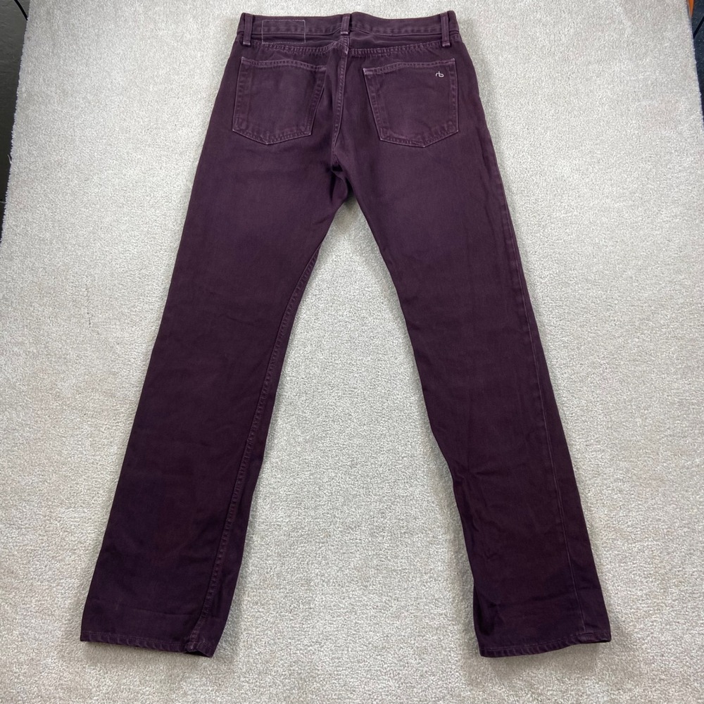 Rag & Bone RB 15X Slim Straight Jeans Mens 32 Purple Tailored Workwear M1551O571